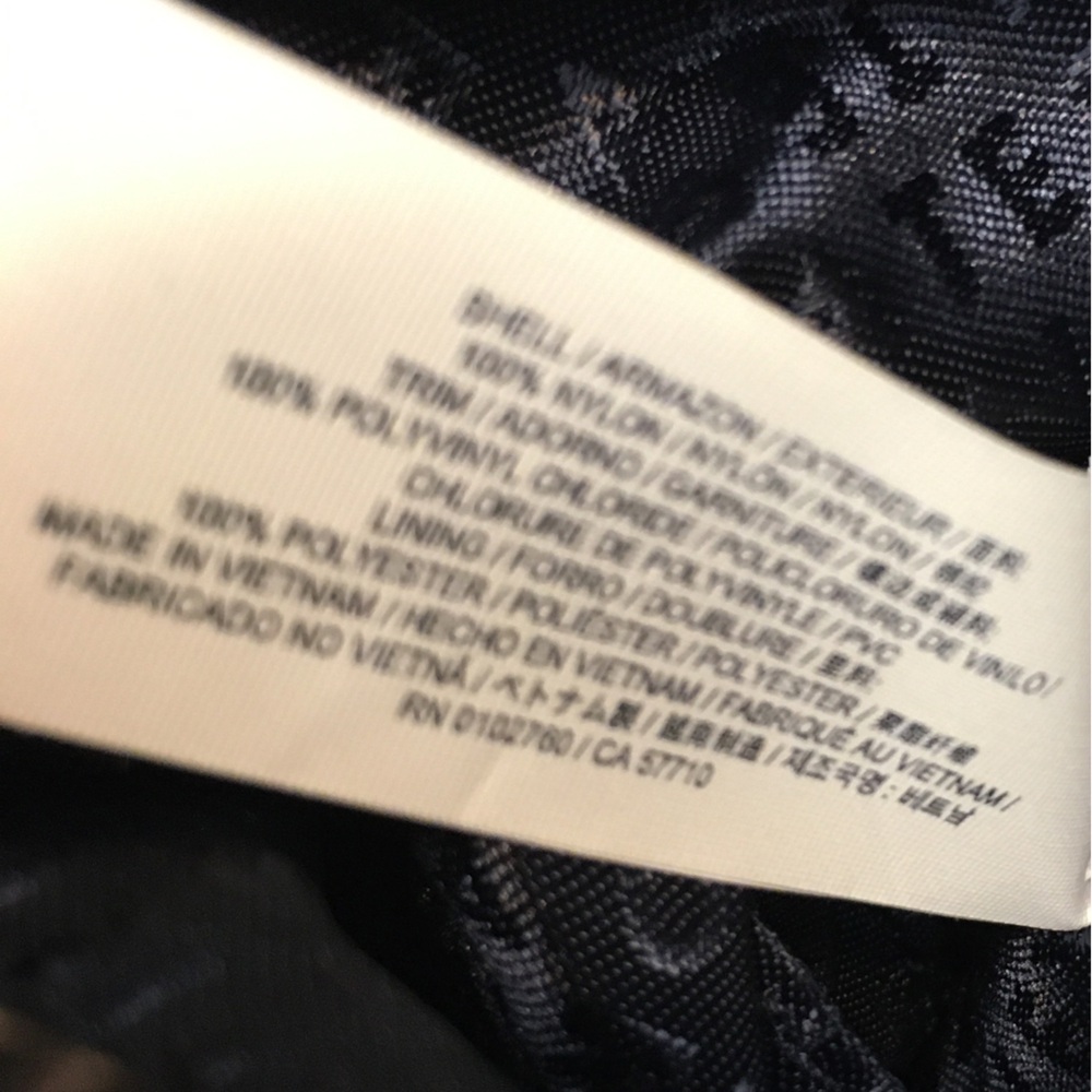 Kate Spade Medium Nylon Crossbody Handbag Black Gold Classic Preppy - Picture 14 of 16